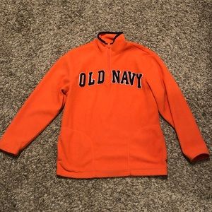 Old Navy orange fleece jacket with pockets